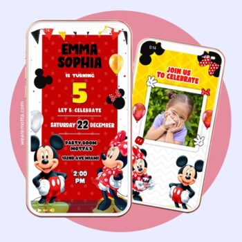 MICKEY AND MINNIE MOUSE INVITATION
