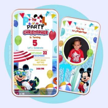MICKEY MOUSE POOL PARTY INVITATION