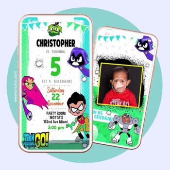 TEEN TITANS BIRTHDAY INVITATION