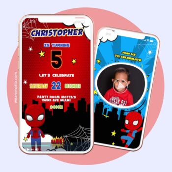 SPIDERMAN BABY BIRTHDAY INVITATION