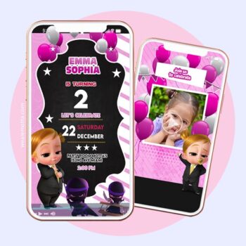 BOSS BABY BLONDE GIRL PARTY INVITATION