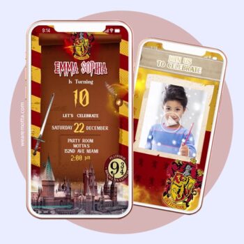 HARRY POTTER GRYFFINDOR BIRTHDAY INVITATION