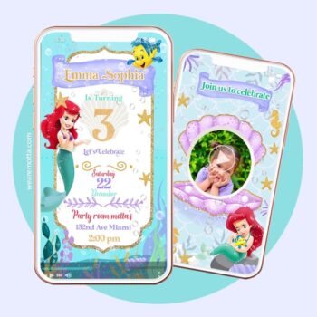 BABY ARIEL BIRTHDAY INVITATION