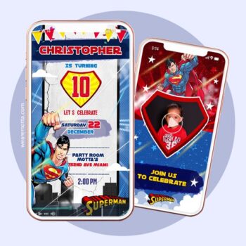 SUPERMAN BIRTHDAY PARTY INVITATION