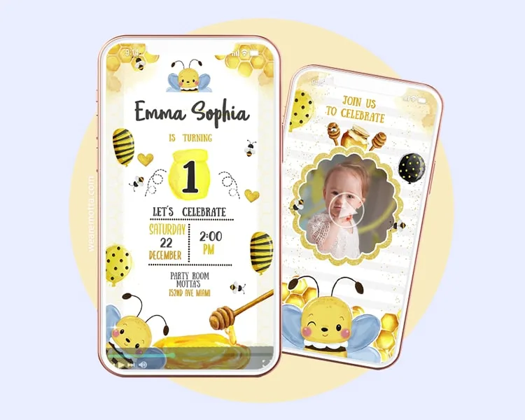 HONEY BEE BIRTHDAY INVITATION