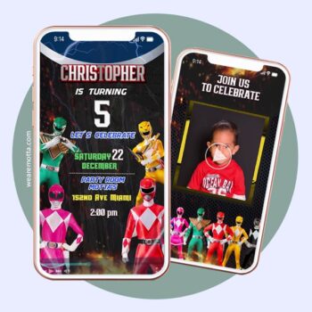 POWER RANGERS BIRTHDAY PARTY INVITATION