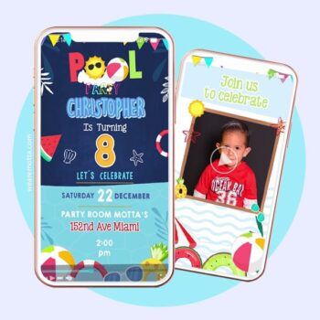 POOL PARTY BIRTHDAY INVITATION