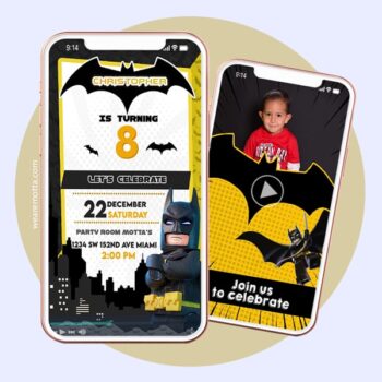 LEGO BATMAN Personalized birthday video invitation card