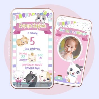 CATS BIRTHDAY PARTY INVITATION