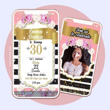 30 AND FABULOUS Personalized birthday video invitation card