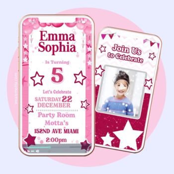 Personalized birthday video invitation card AMERICAN GIRL