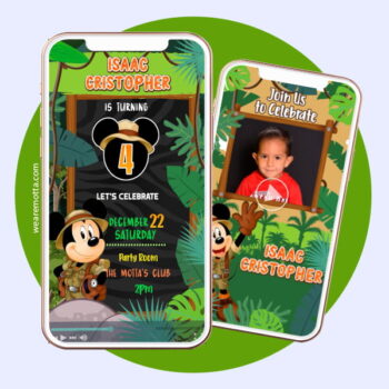 Mickey Safari Birthday Invitation