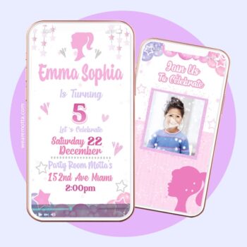 BARBIE SILHOUETTE BIRTHDAY INVITATION