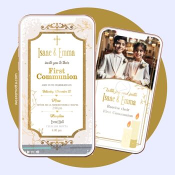 Golden First Communion Video Invitation