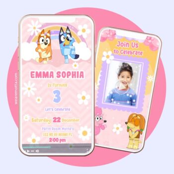 Bluey Birthday Video Invitation for Girl