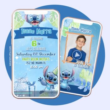 Stitch Birthday Video Invitation – Personalized