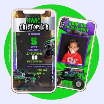 Monster Trucks Grave Digger Birthday Invitation