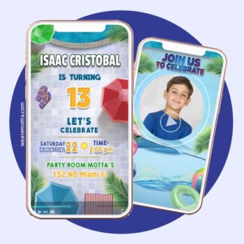 Pool Party Video Invitation – Personalized
