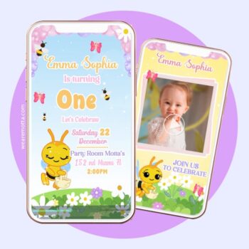 Cute Little Bee Video Invitation