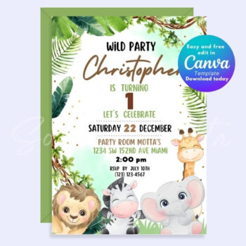 Editable Digital Safari Invitation