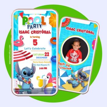 Stitch Birthday Pool Party Video Invite