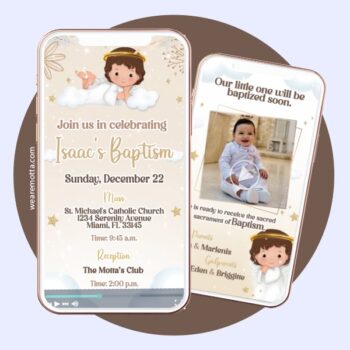 Angelic Baptism Video Invitation – Pastel Color Version