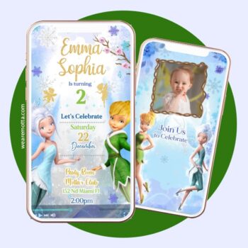 Digital Video Invitation Tinkerbell and Periwinkle Birthday