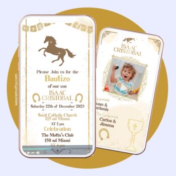 Animated Horse & Cross Baptism Video Invitation