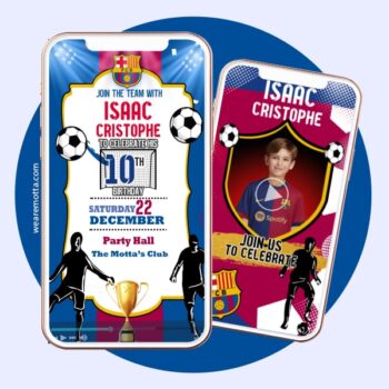 Barcelona FC Football Birthday Video Invitation
