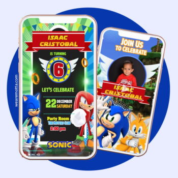 Sonic Video Invitation - Custom Animated Birthday Invite