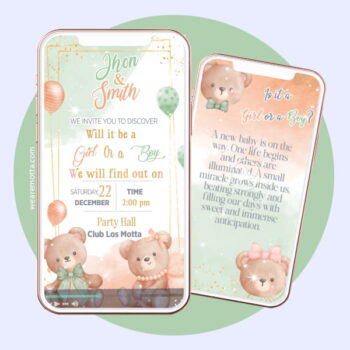Gender Reveal Bears Video Invitation