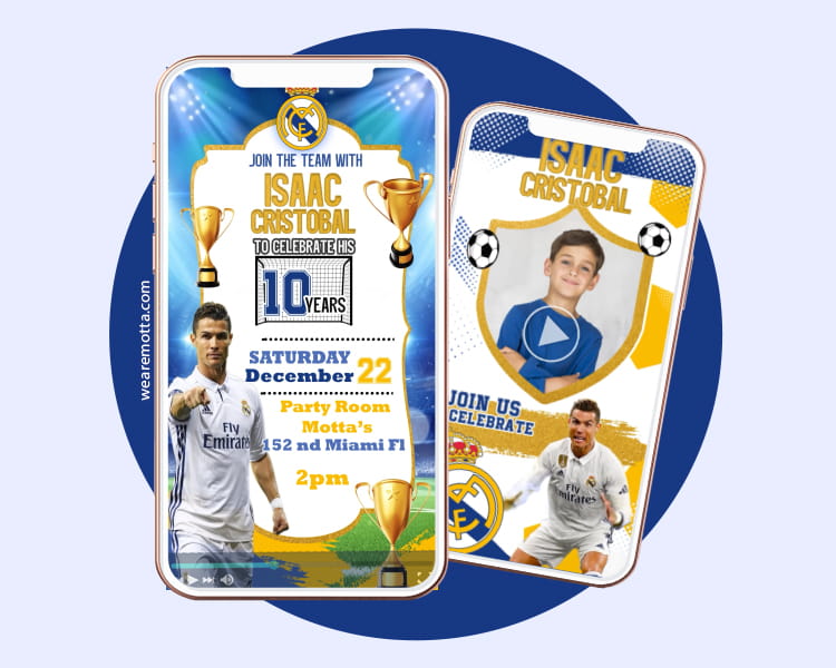 Cristiano Ronaldo CR7 Real Madrid Video Invitation