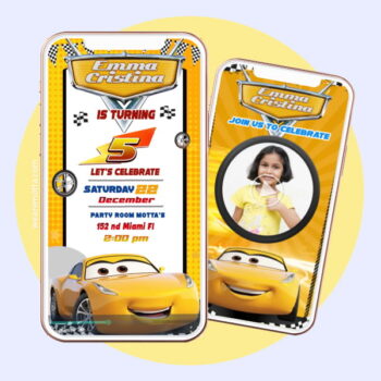 Cruz Ramirez Cars Birthday Invitation Custom & Ready
