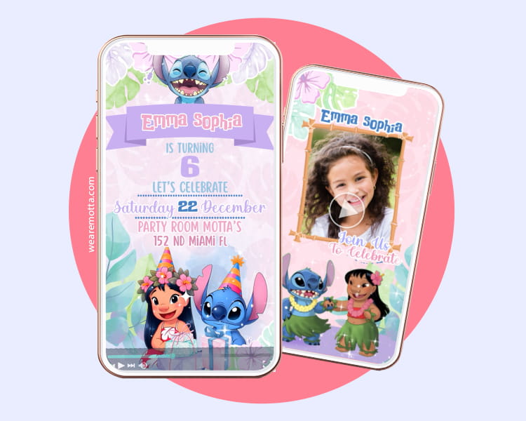 Lilo and Stitch Personalized Digital Video Invitation