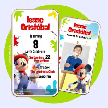 Mickey Mouse Painter Video Invitation | Premium Custom Invite