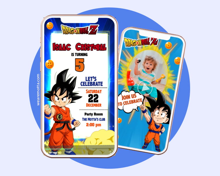 Custom Kid Goku Birthday Dragon Ball Invitation