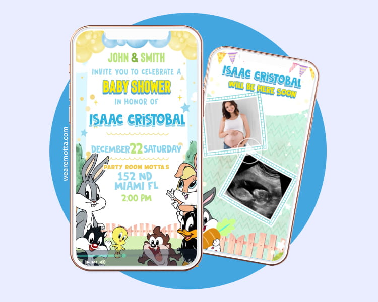 Looney Tunes Baby Shower Invitation | Personalized Digital
