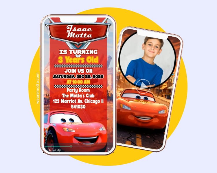 Lightning McQueen Video Invitation (Free Sample Available)