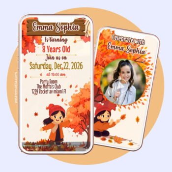 Fall Birthday Video Invitation Ready for WhatsApp