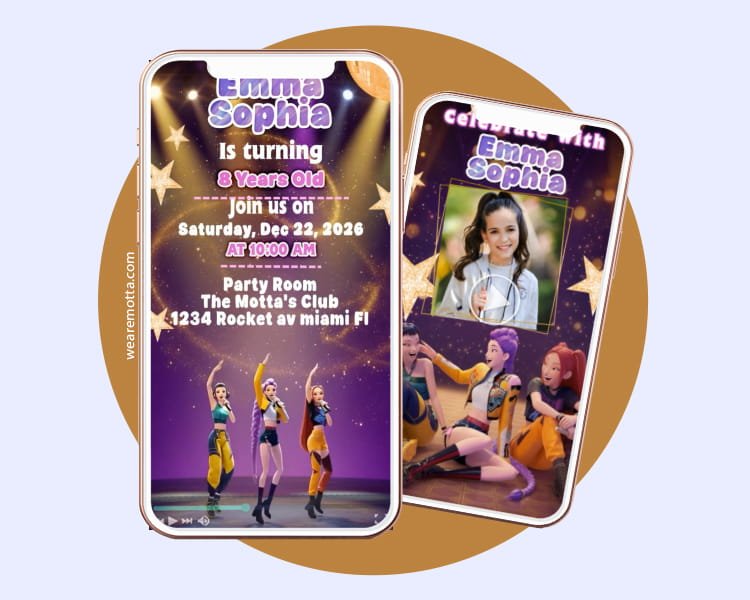 K-Pop Warrior Girls Birthday Video Invitation